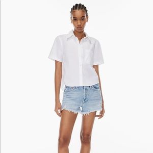 agolde aritzia denim parker shorts swapmeet blue